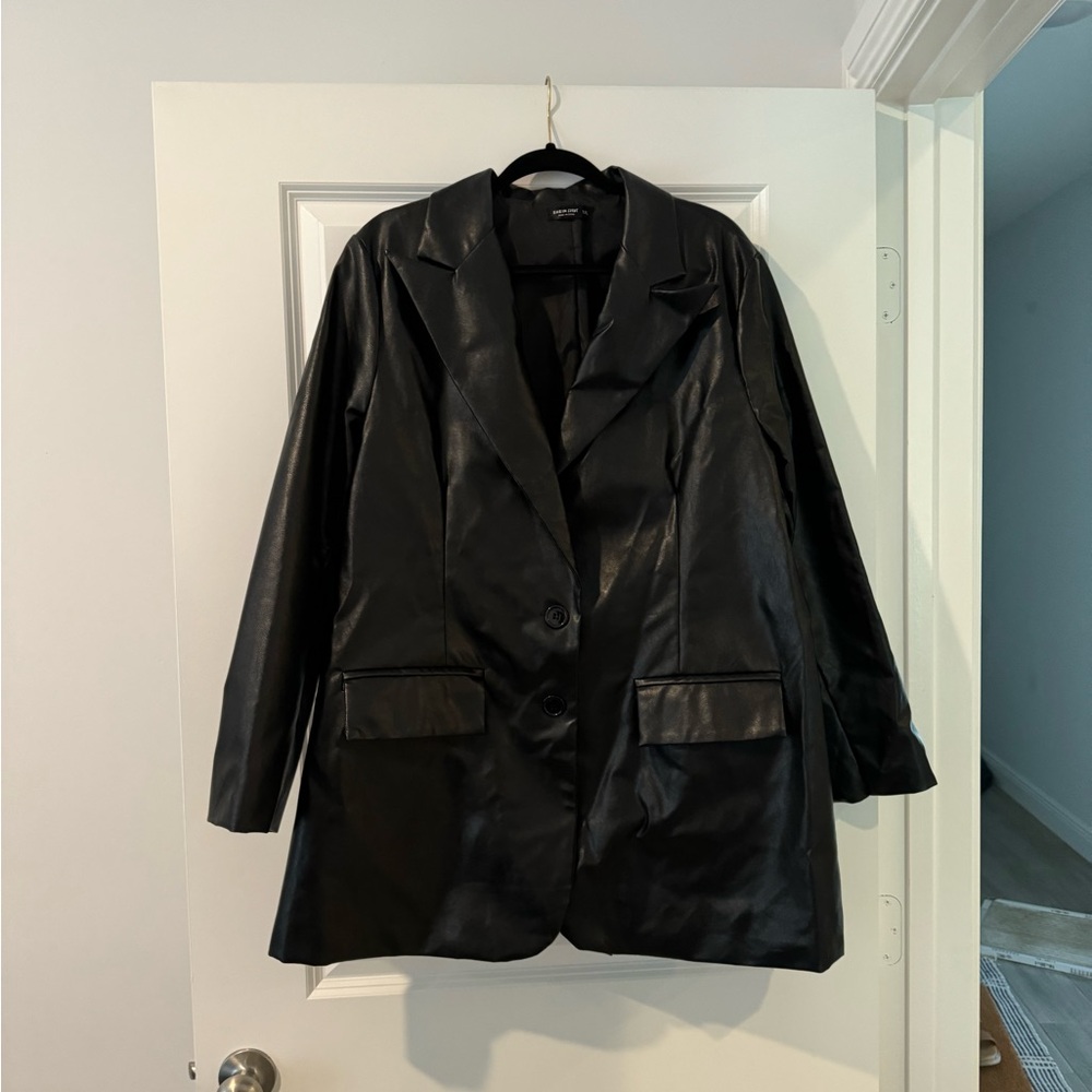 Pleather Black Blazer